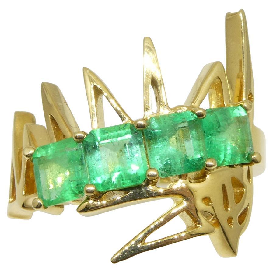 Matt Crookshank X Skyjems, Colombian Emerald Ring set in 18k Yellow Gold For Sale
