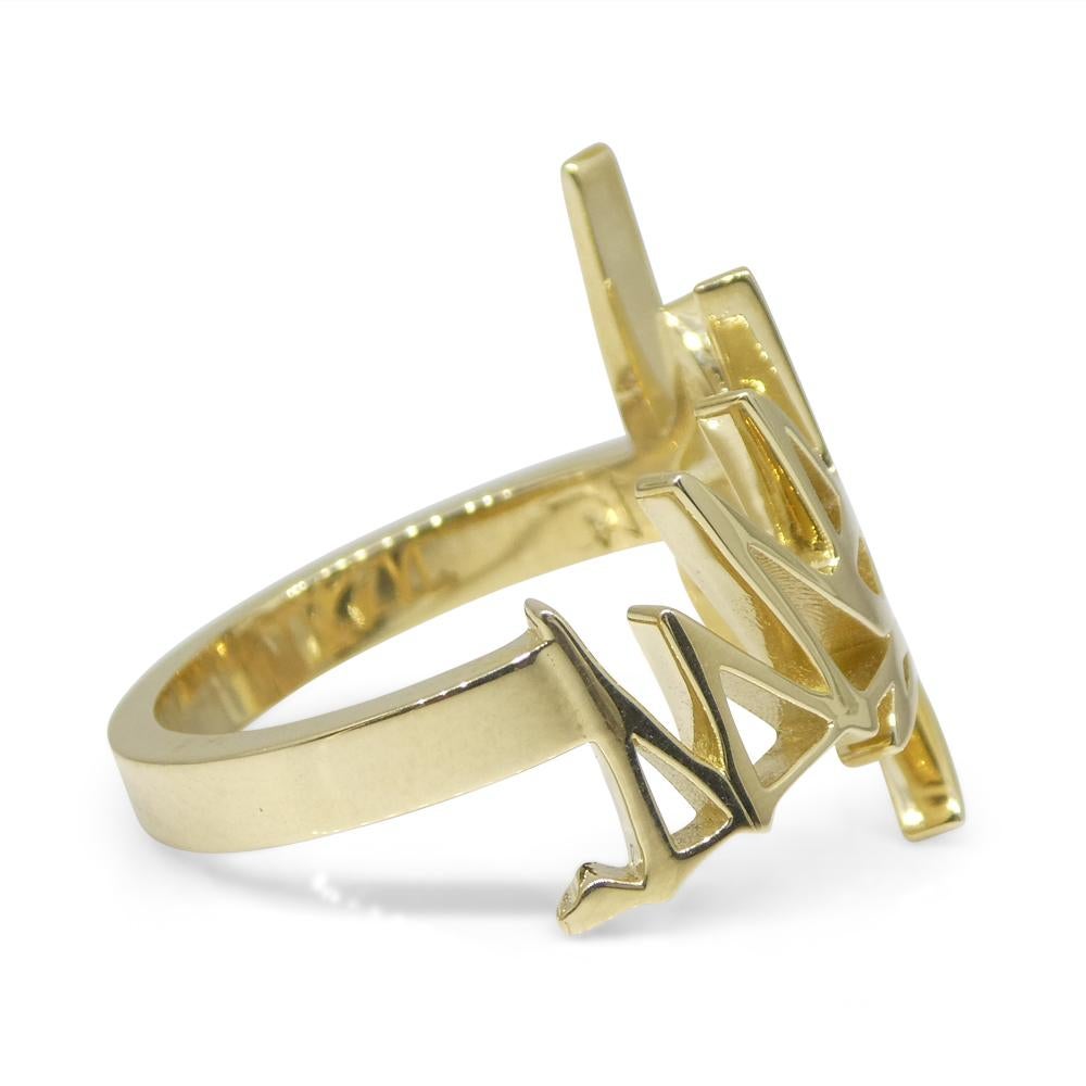 Crookshank X Skyjems Bague en or jaune 10 carats mat en vente 1