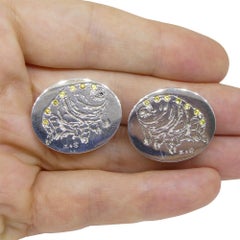 Matt Crookshank X Skyjems, Yellow Sapphire Tardigrade Cufflinks set in 0.925 Ste