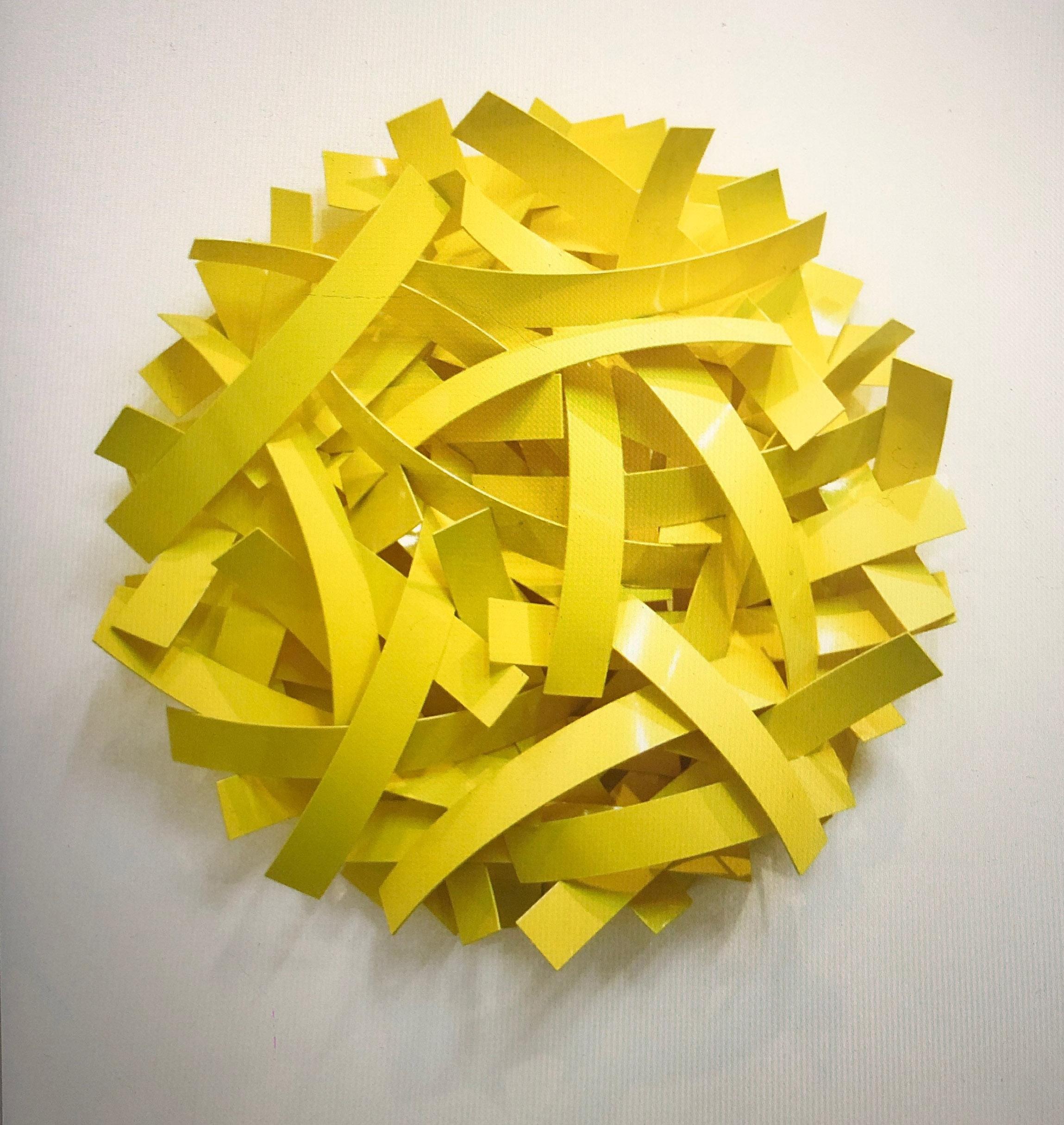 93 Million Miles #3 (Indoor and Outdoor Yellow Abstract Sculpture) 1