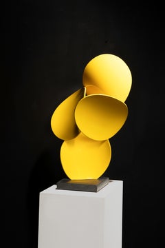 a x b #3, Matt Devine (yellow freestanding sculpture, Indoor/Outdoor Sculpture)