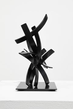 Sculpture abstraite Black_Upwell Study #2 de Matt Devine_Steel/Powdercoat