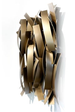 Abstract, Wall Sculpture, Indoor/Outdoor, Gold Finish, Breathe by Matt Devine