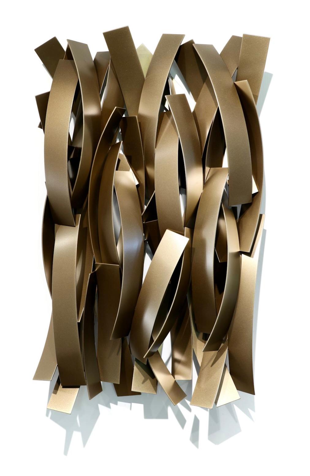 Abstract, Wall Sculpture, Indoor/Outdoor, Gold Finish, Breathe by Matt Devine