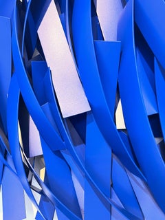 Abstract, Wall Sculpture, Indoor/Outdoor_Blue_Biomorphic_Pump House, Matt Devine