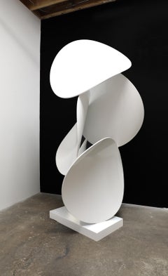 Indoor/Outdoor Sculpture, Abstract Round, White, Aluminum, a x b #6, Matt Devine