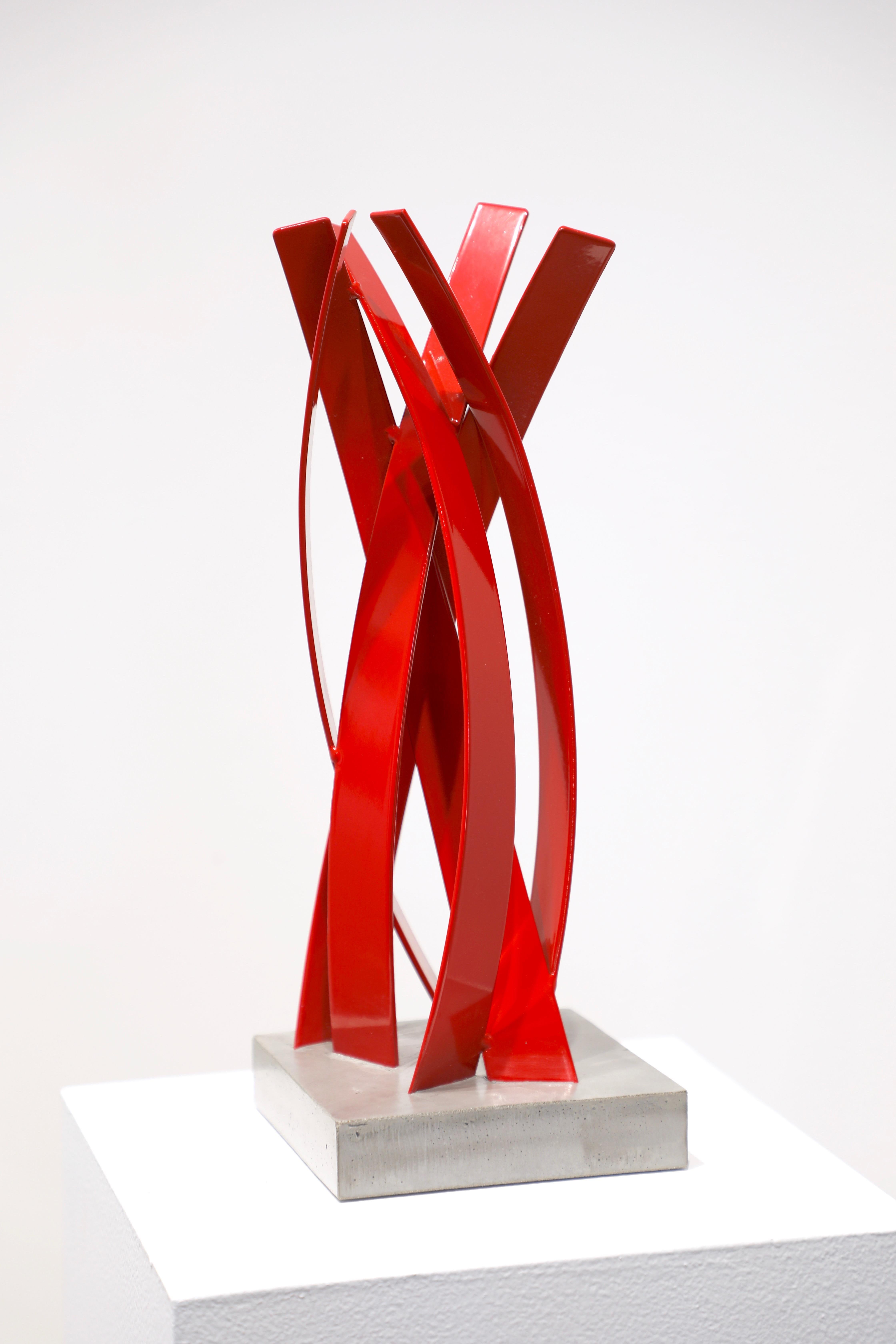 La Brecha Study #3 (Indoor Sculpture), Matt Devine_2021_Steel/Powdercoat/ Red