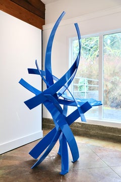 Abstract_Indoor/Outdoor Free Standing Sculpture_Blue_Matt Devine_Out Of The Blue