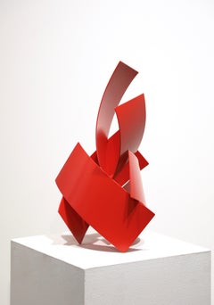 Push Study #3, 2020, Matt Devine, Abstract Steel w/ Bright Red Powdercoat