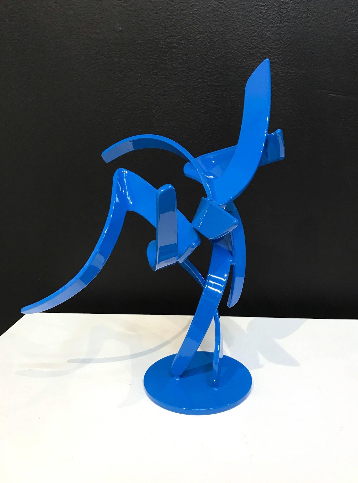 Matt Devine Abstract Sculpture - Studio Study 18-25 (Abstract Blue Powdercoated Sculpture)