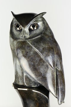 Scops Owl - Contemporary Figurative Sculpture by Matt Duke