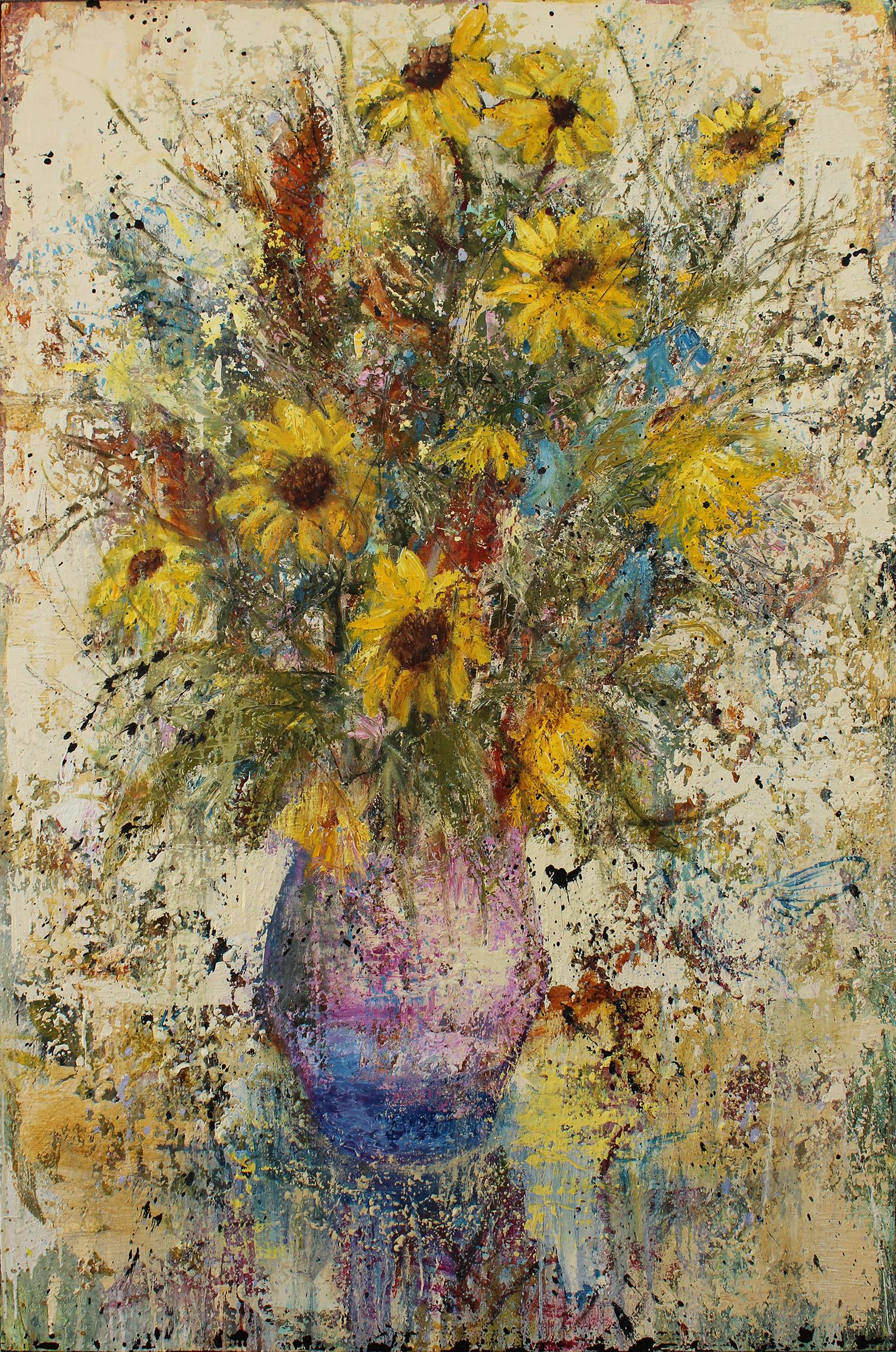 Wildblumenstrauß – Mixed Media Art von Matt Flint