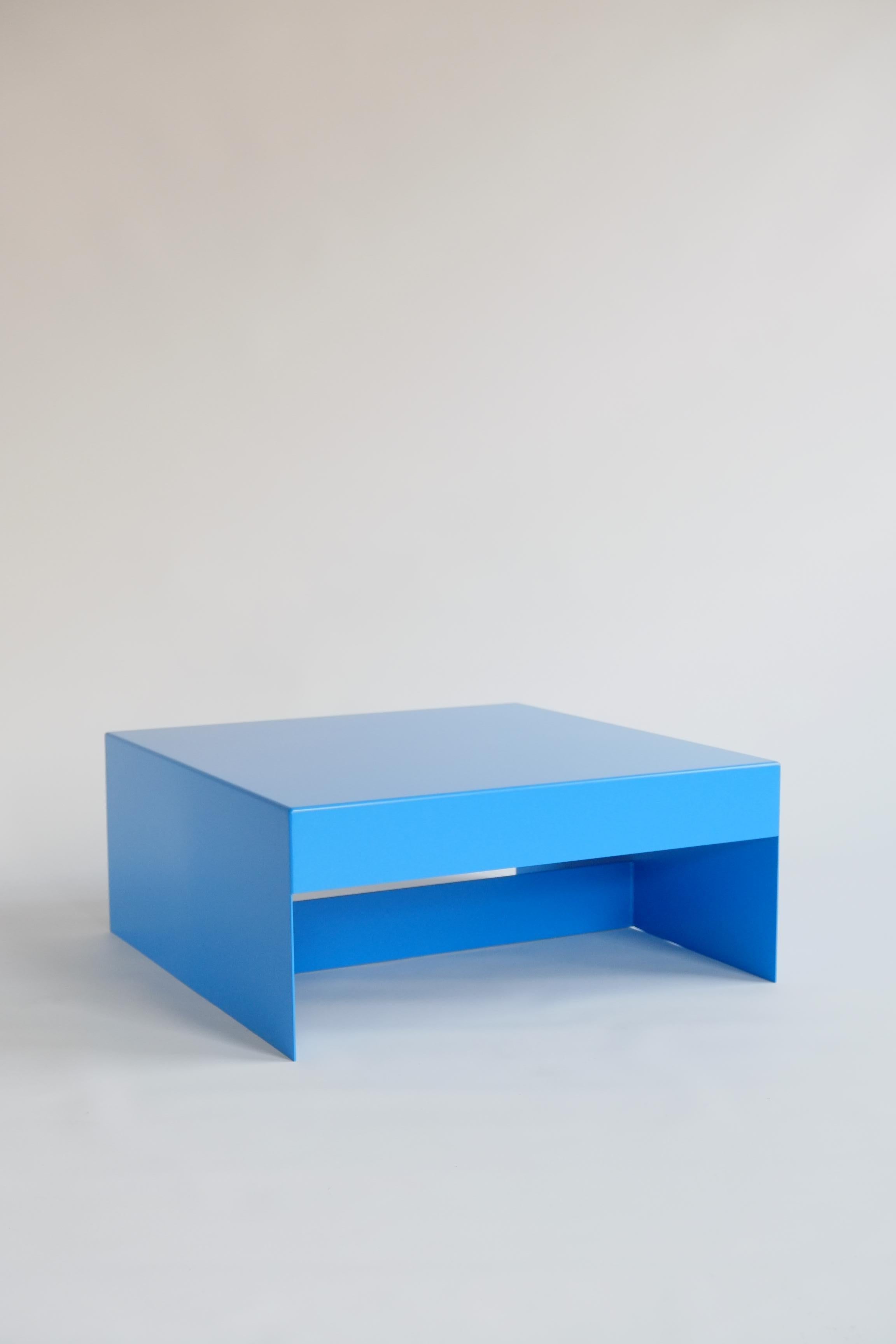 Matt Green, Single Form Square Aluminium Coffee Table, Customisable For Sale 8
