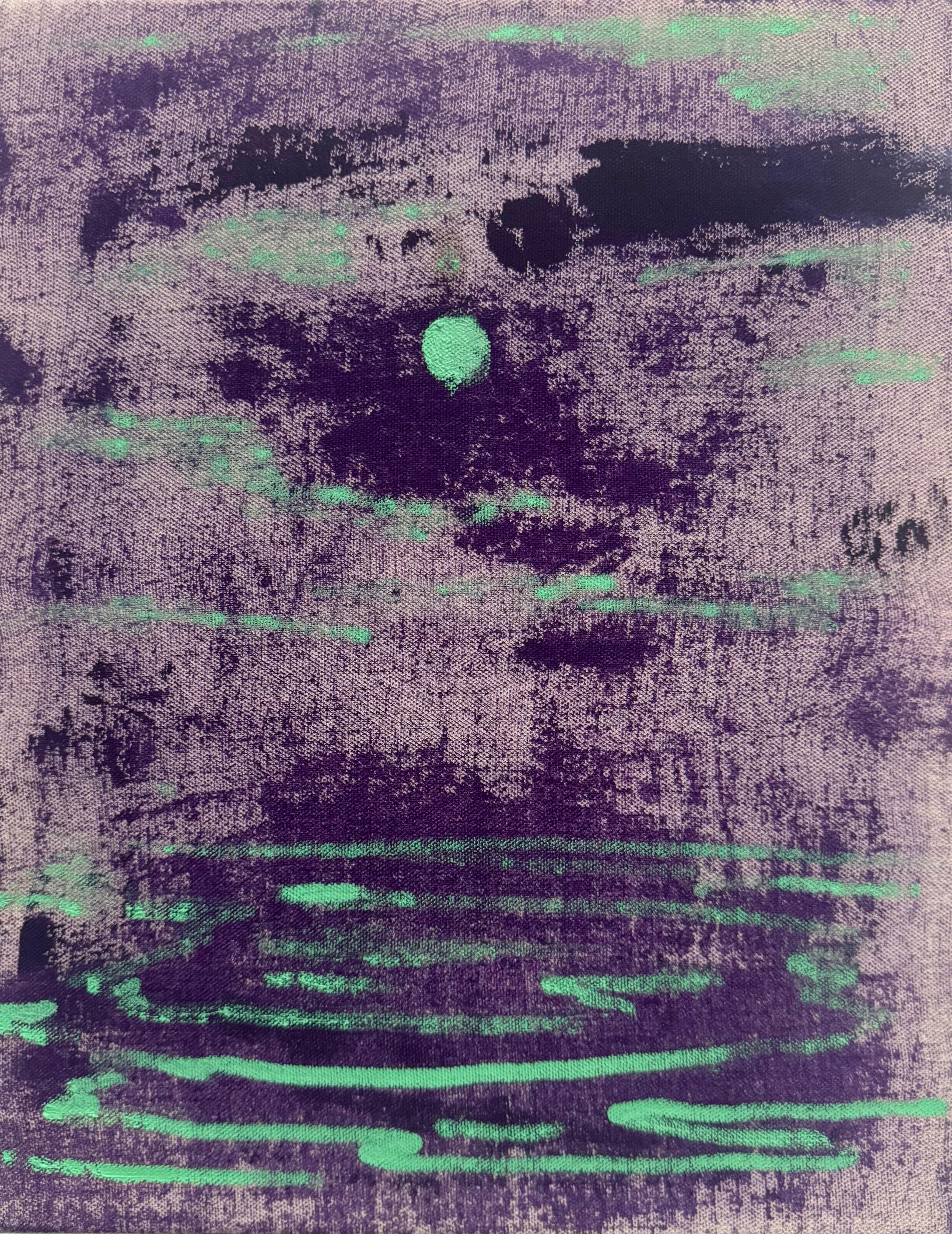 Midnight Tides, peinture abstraite contemporaine de paysage