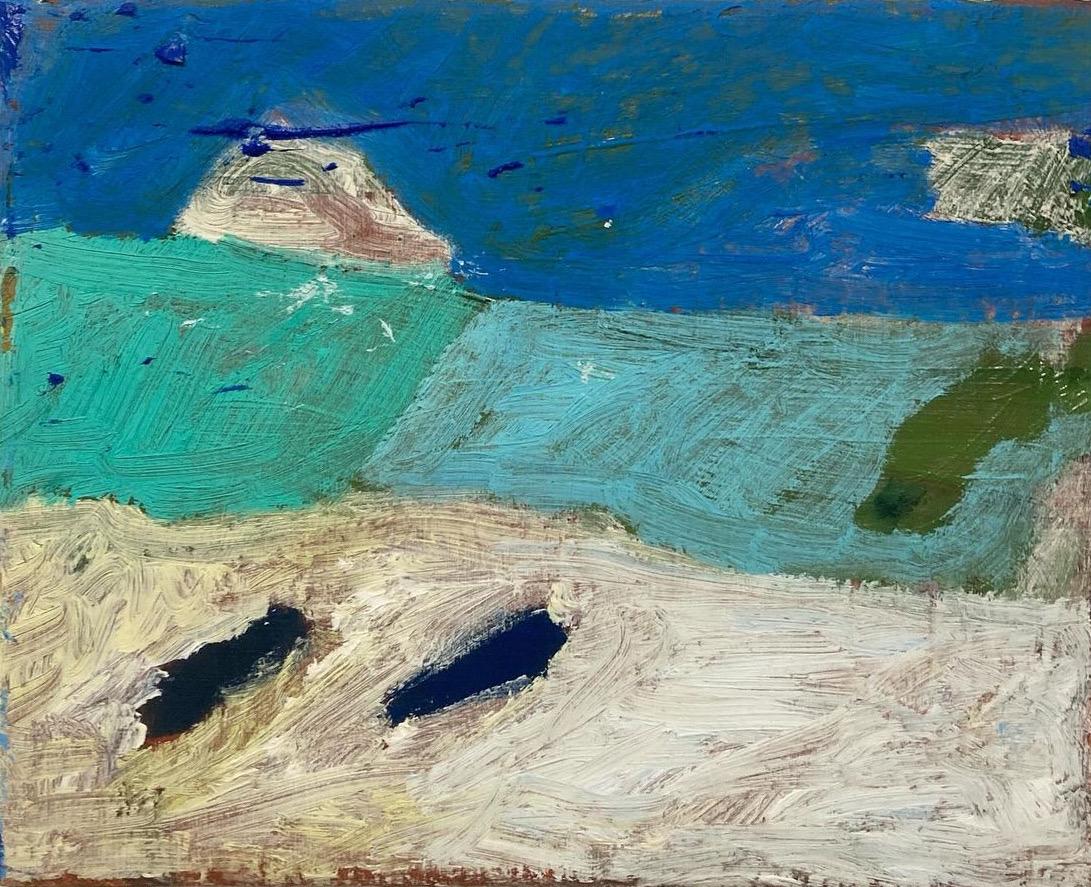 Matt Higgins Abstract Painting – A Ways Away, Zeitgenössische abstrakte Landschaftsmalerei