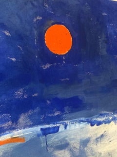 Burning Sun, Plastic Shoreline - Peinture de paysage contemporaine en techniques mixtes