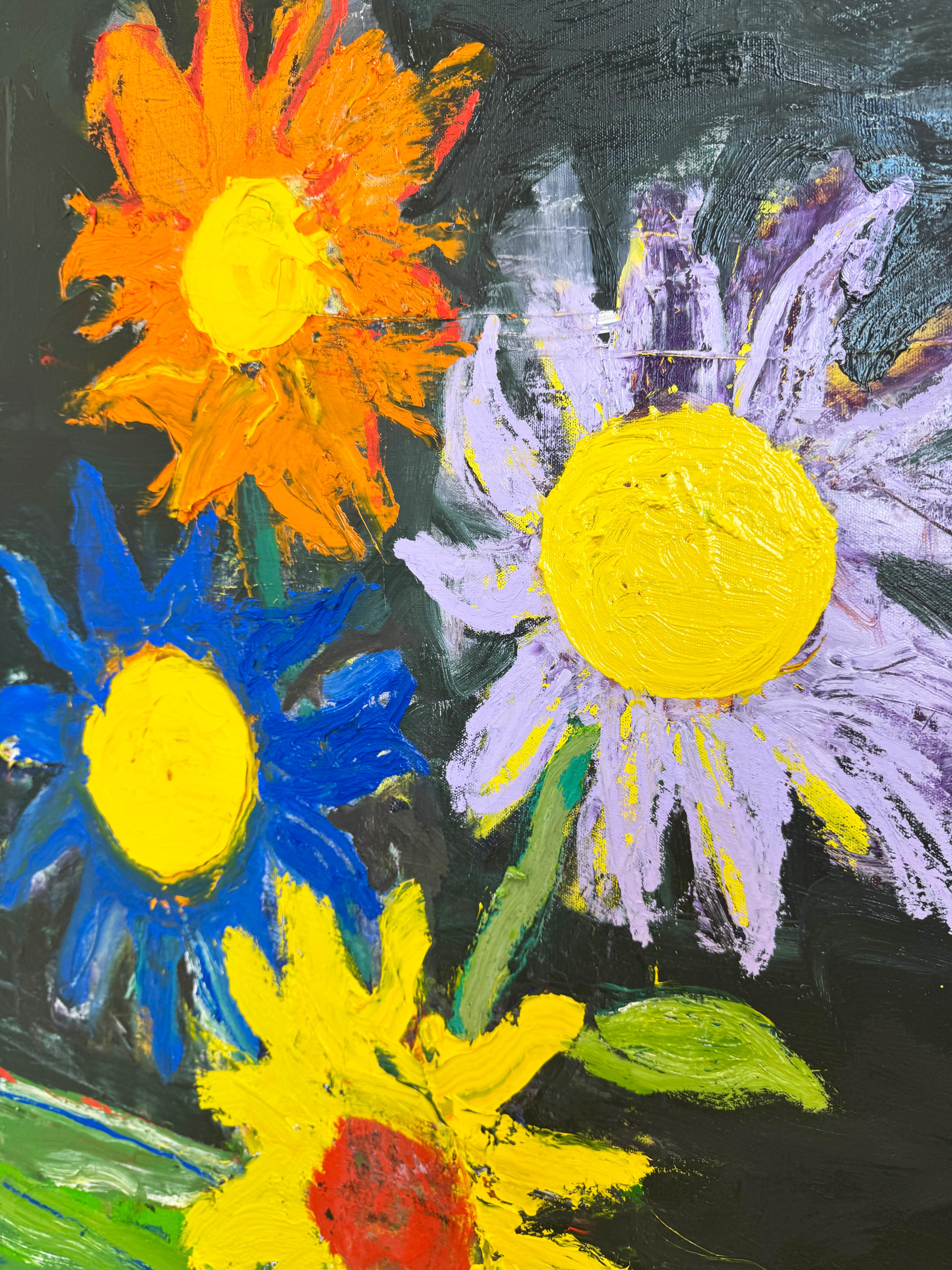Fiori cosmici, pittura di paesaggio contemporanea - Painting Contemporaneo di Matt Higgins