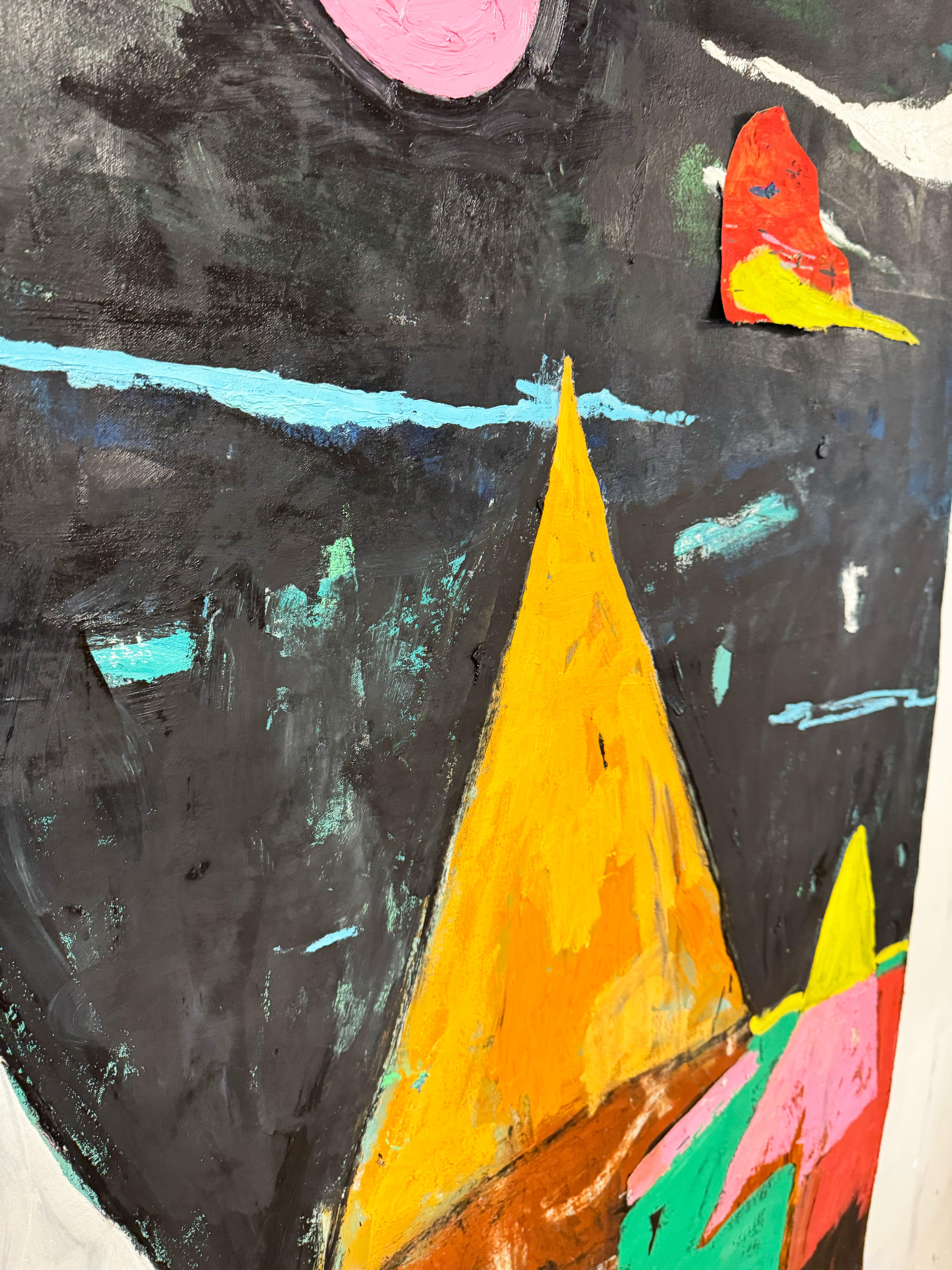Difensori, Pittura astratta contemporanea di paesaggio in vendita 5