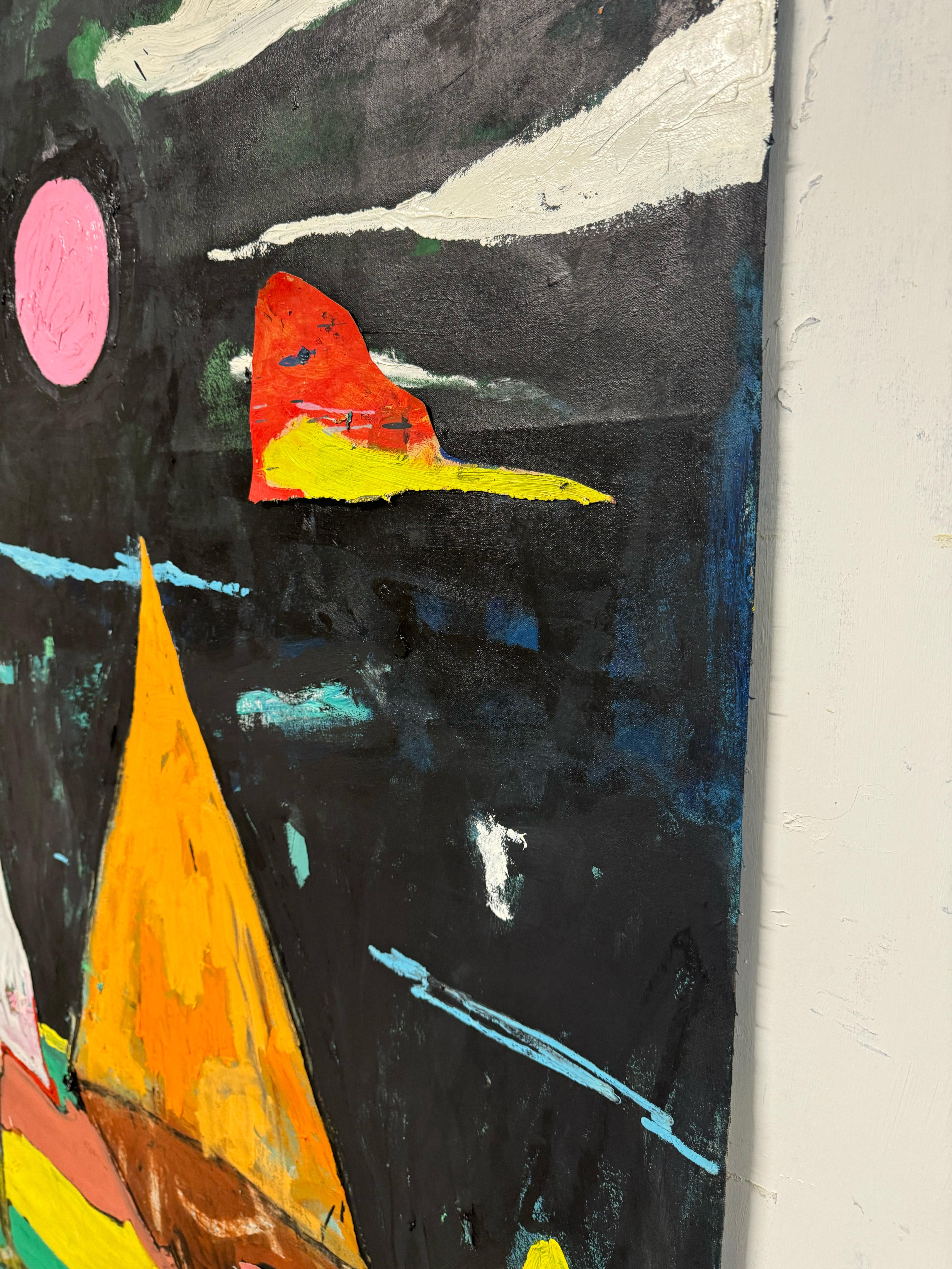 Difensori, Pittura astratta contemporanea di paesaggio - Painting Contemporaneo di Matt Higgins