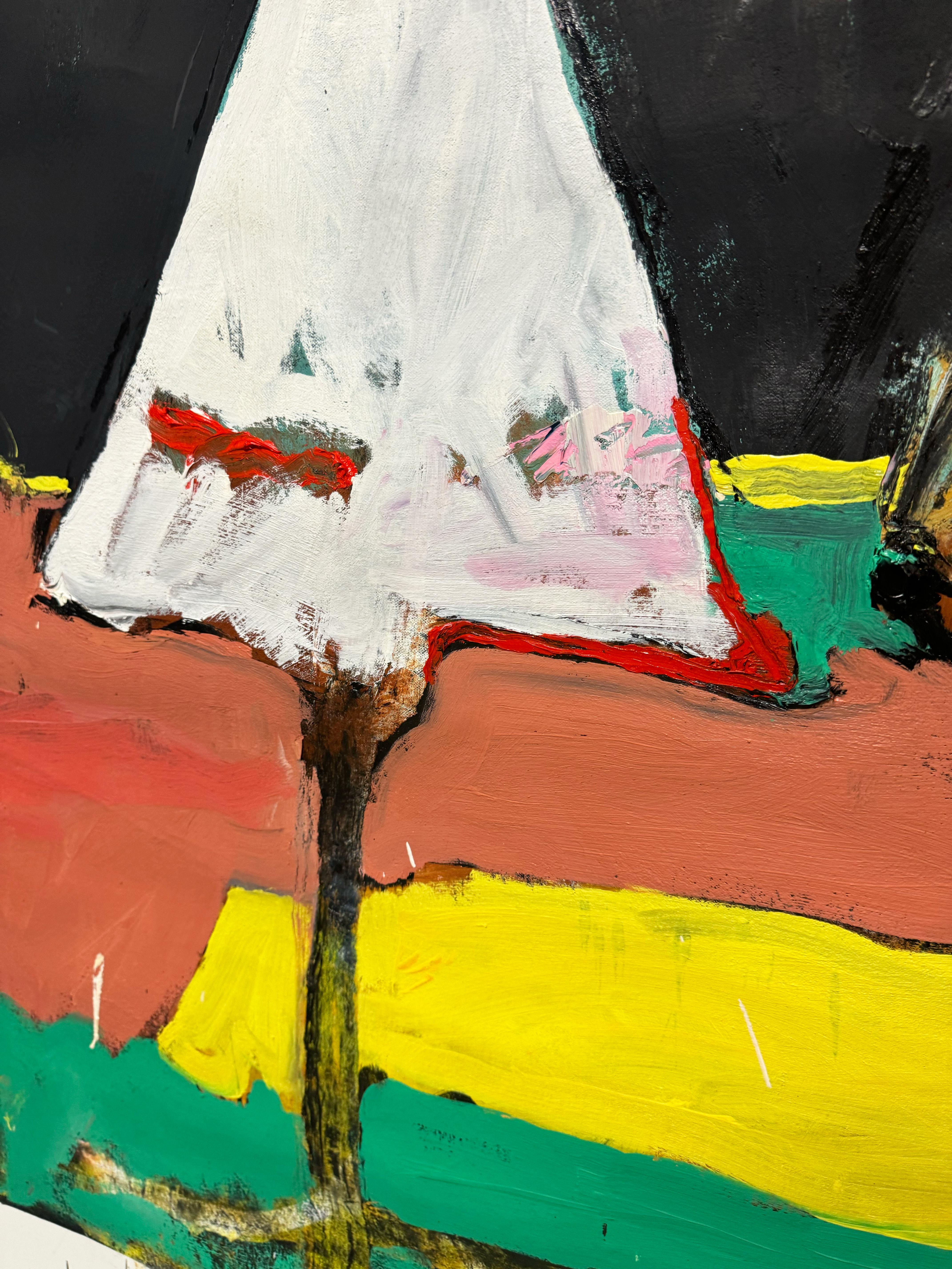 Difensori, Pittura astratta contemporanea di paesaggio in vendita 2