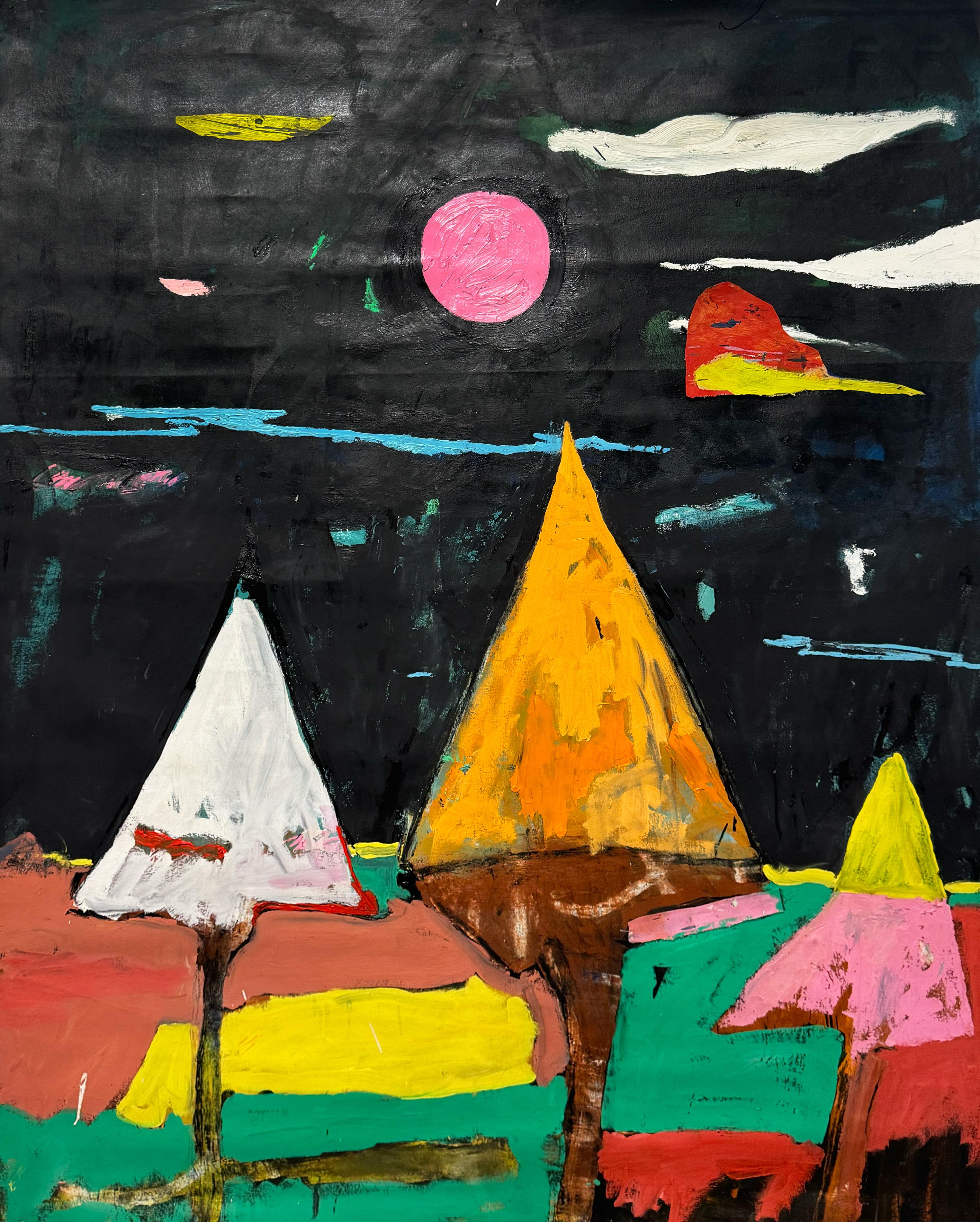 Abstract Painting di Matt Higgins - Difensori, Pittura astratta contemporanea di paesaggio