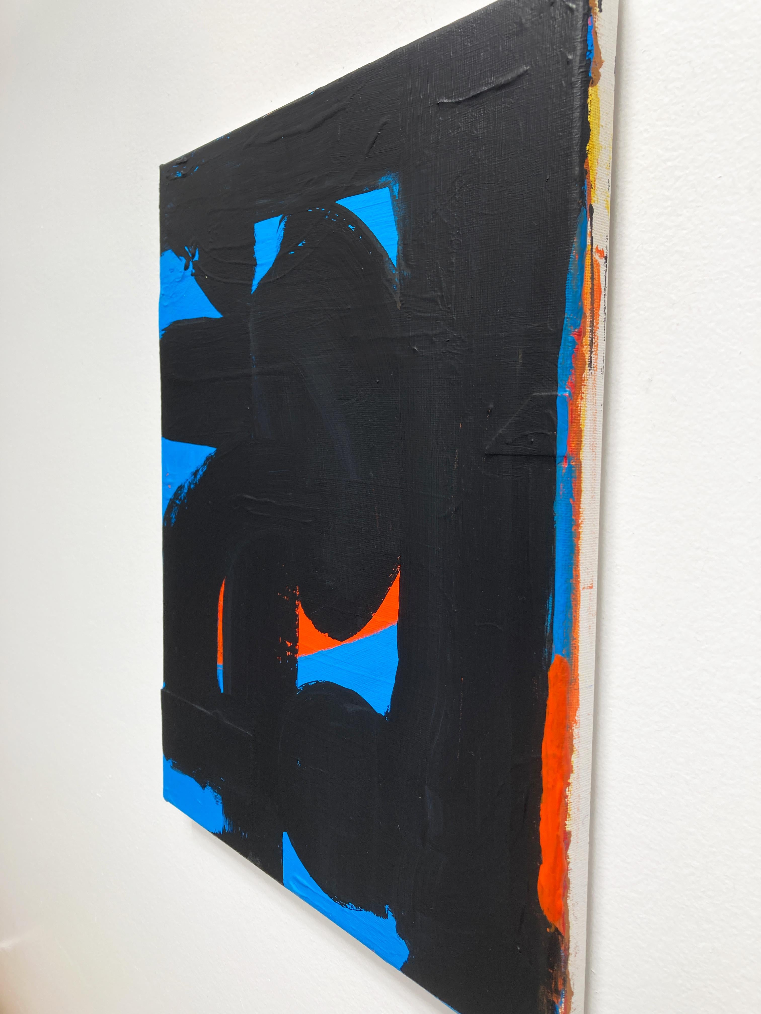 Naranja esquivo, pintura abstracta contemporánea - Abstract Painting Negro de Matt Higgins