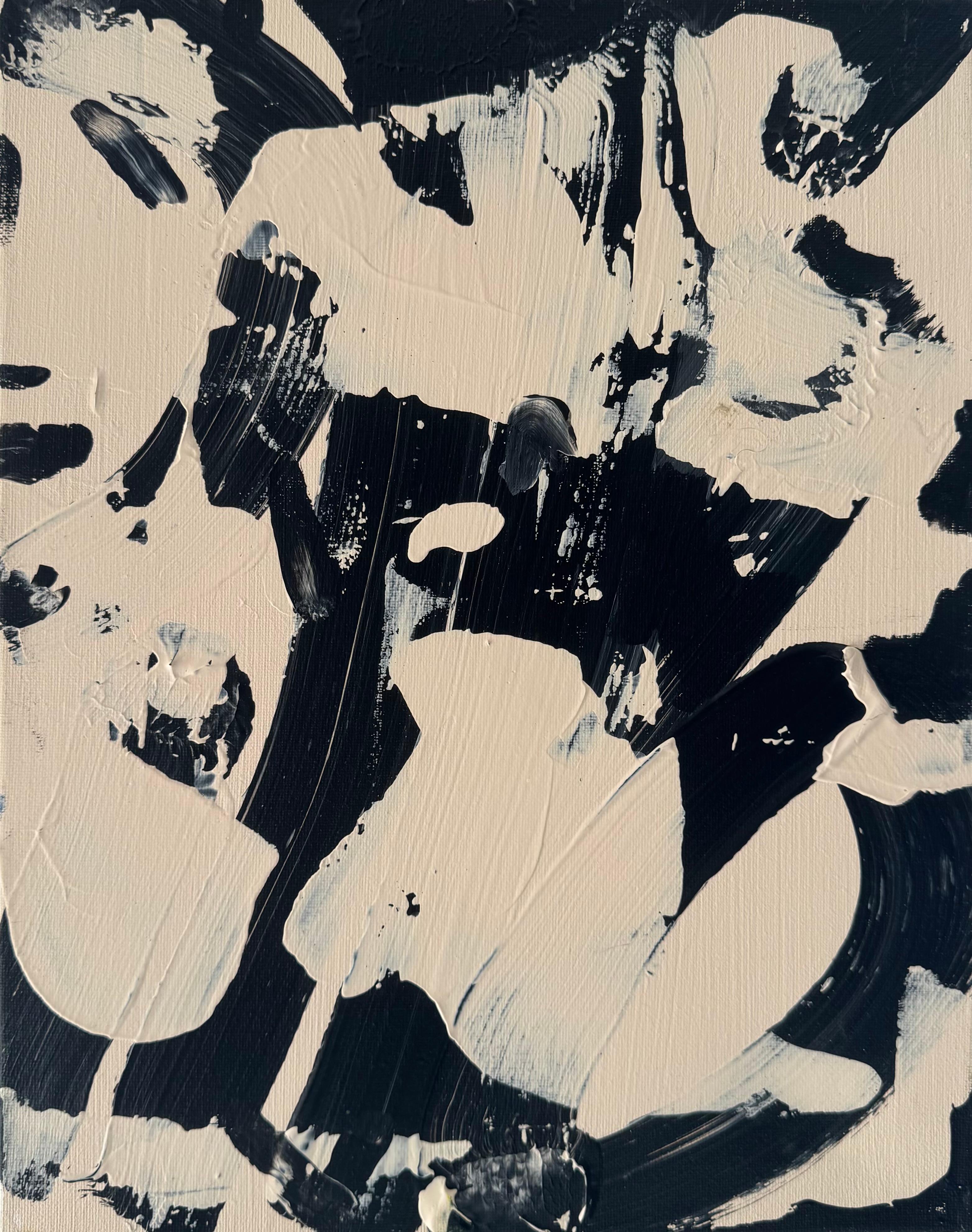 Abstract Painting Matt Higgins - « Rush », peinture abstraite monochrome contemporaine