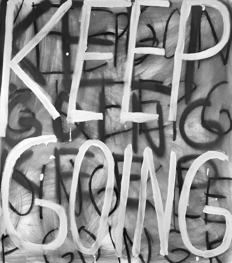 Matt Higgins Endure, Contemporary Text Painting For Sale at 1stDibs