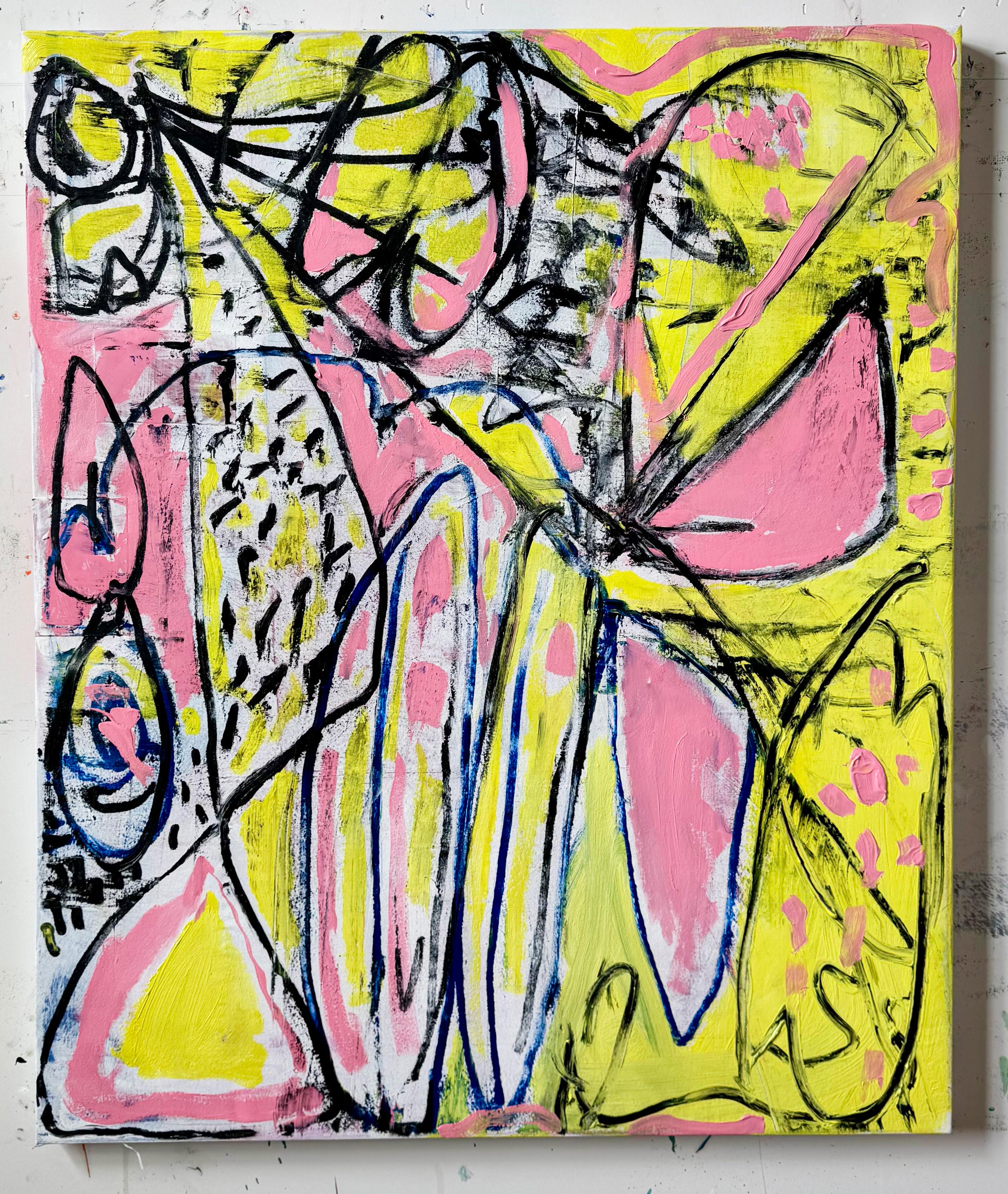 Euphoria In Bloom, Contemporary Gestural Abstract Painting For Sale 1