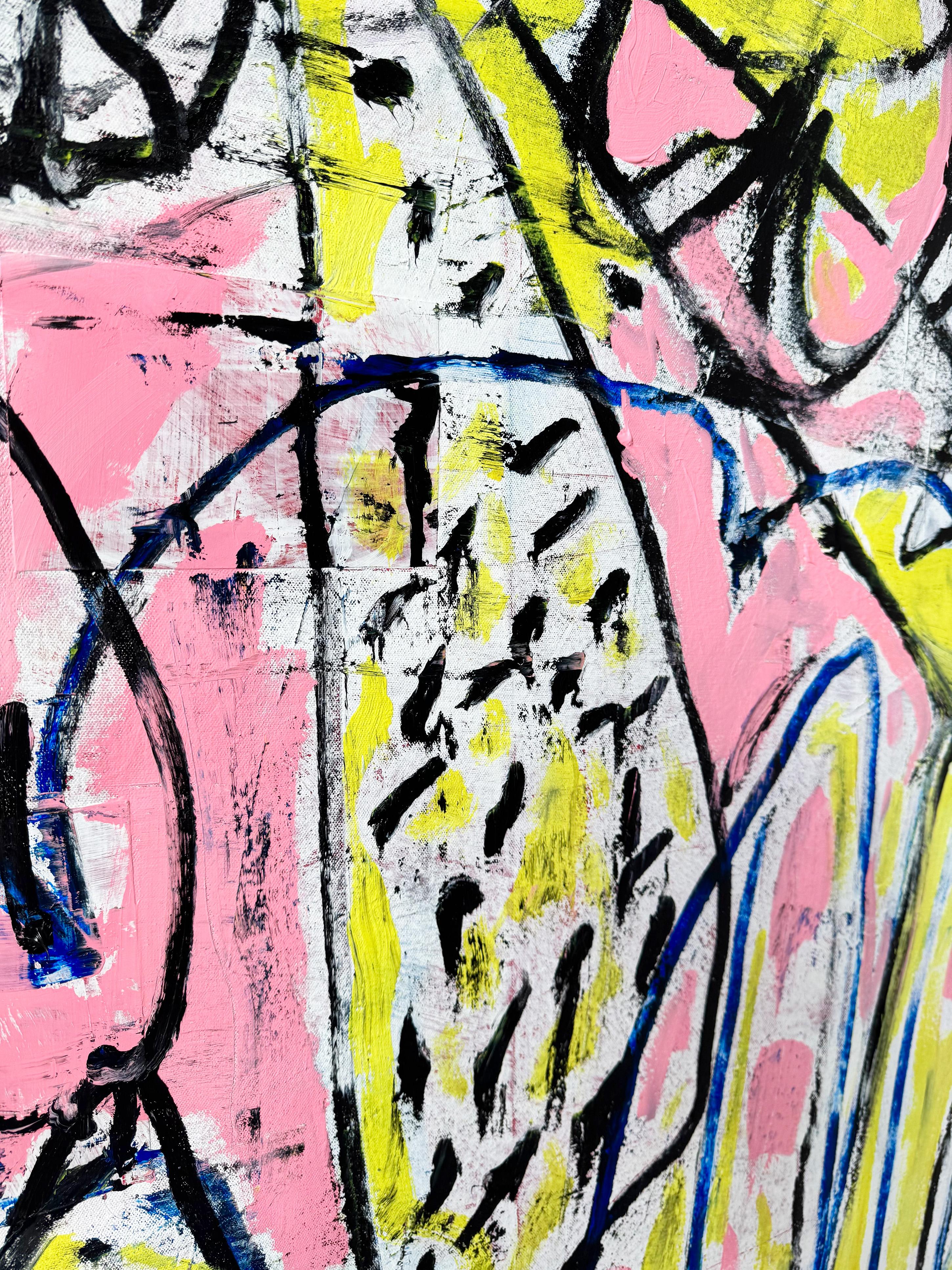 Euphoria In Bloom, Contemporary Gestural Abstract Painting For Sale 2