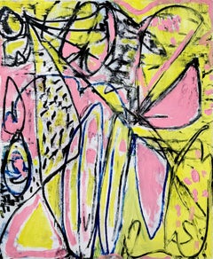 Euforia en flor, pintura abstracta gestual contemporánea
