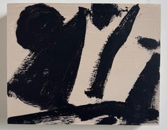 Genesis, Contemporary Black and Tan Abstract Painting
