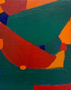 Gymboree, zeitgenössische abstrakte Acrylmalerei auf Platte, 10x8"