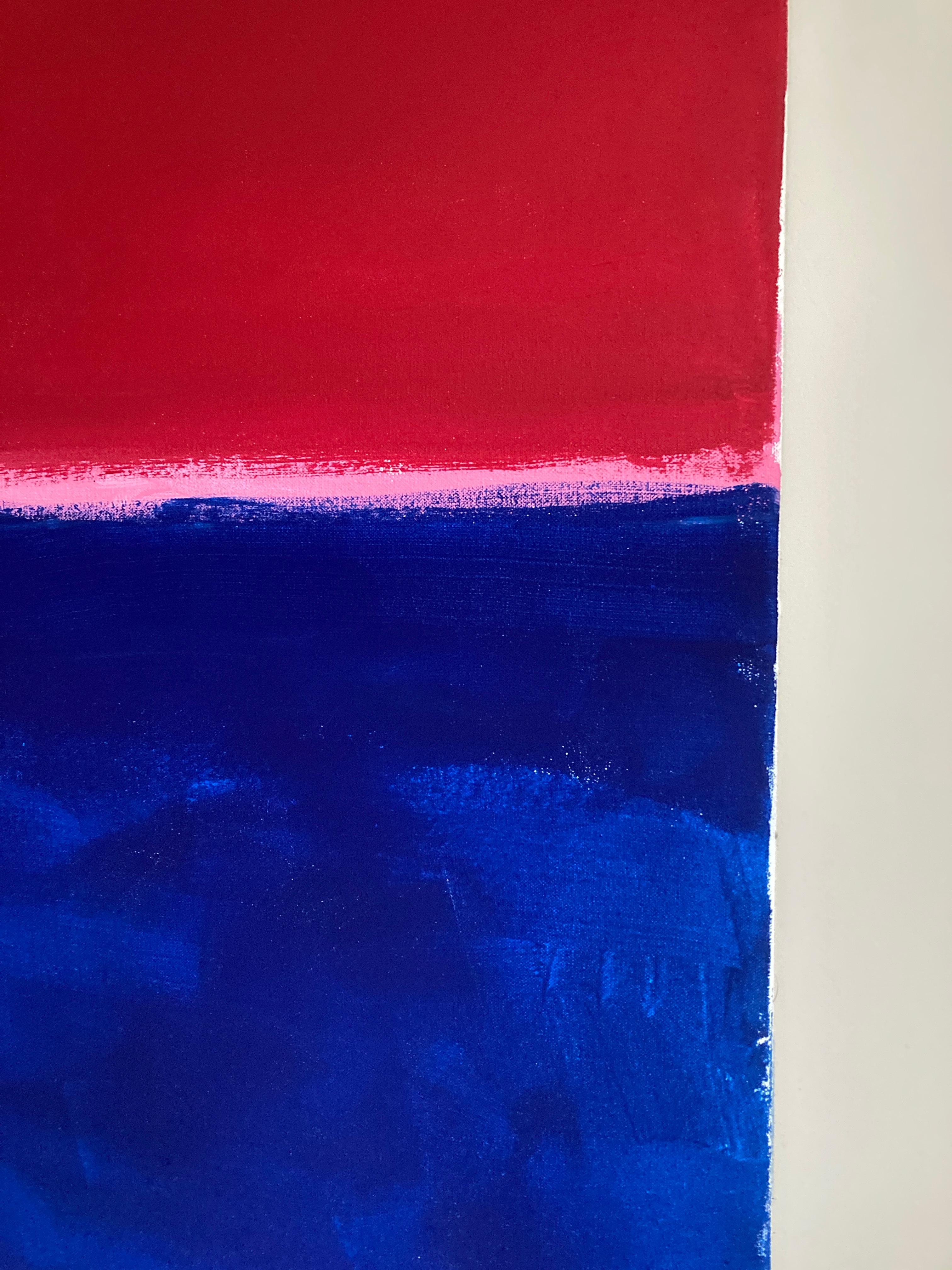 Horizon In Red and Blue, Contemporary Landscape Painting  For Sale 2