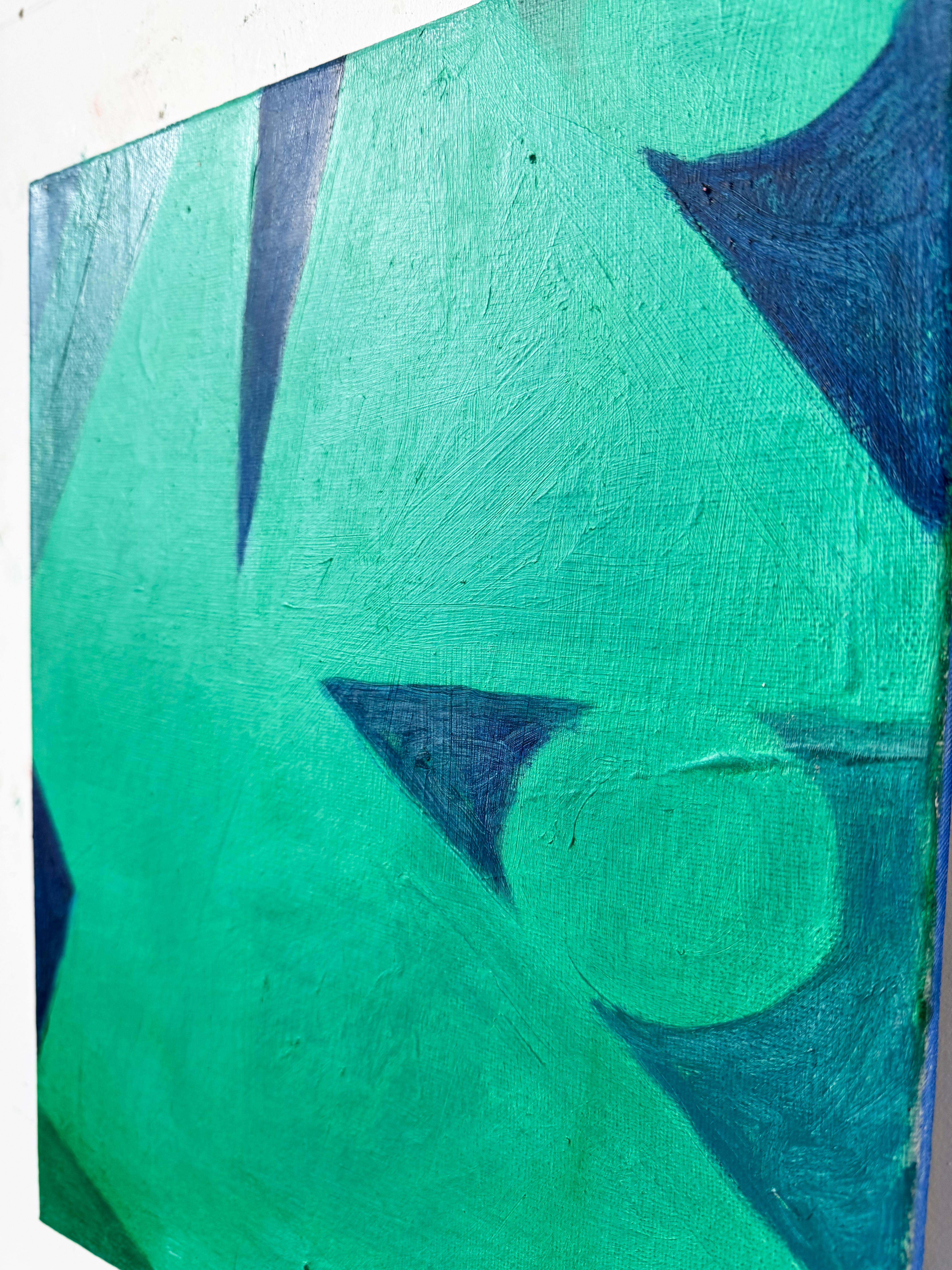 Bufón, pintura abstracta geométrica contemporánea - Painting Geométrico abstracto de Matt Higgins