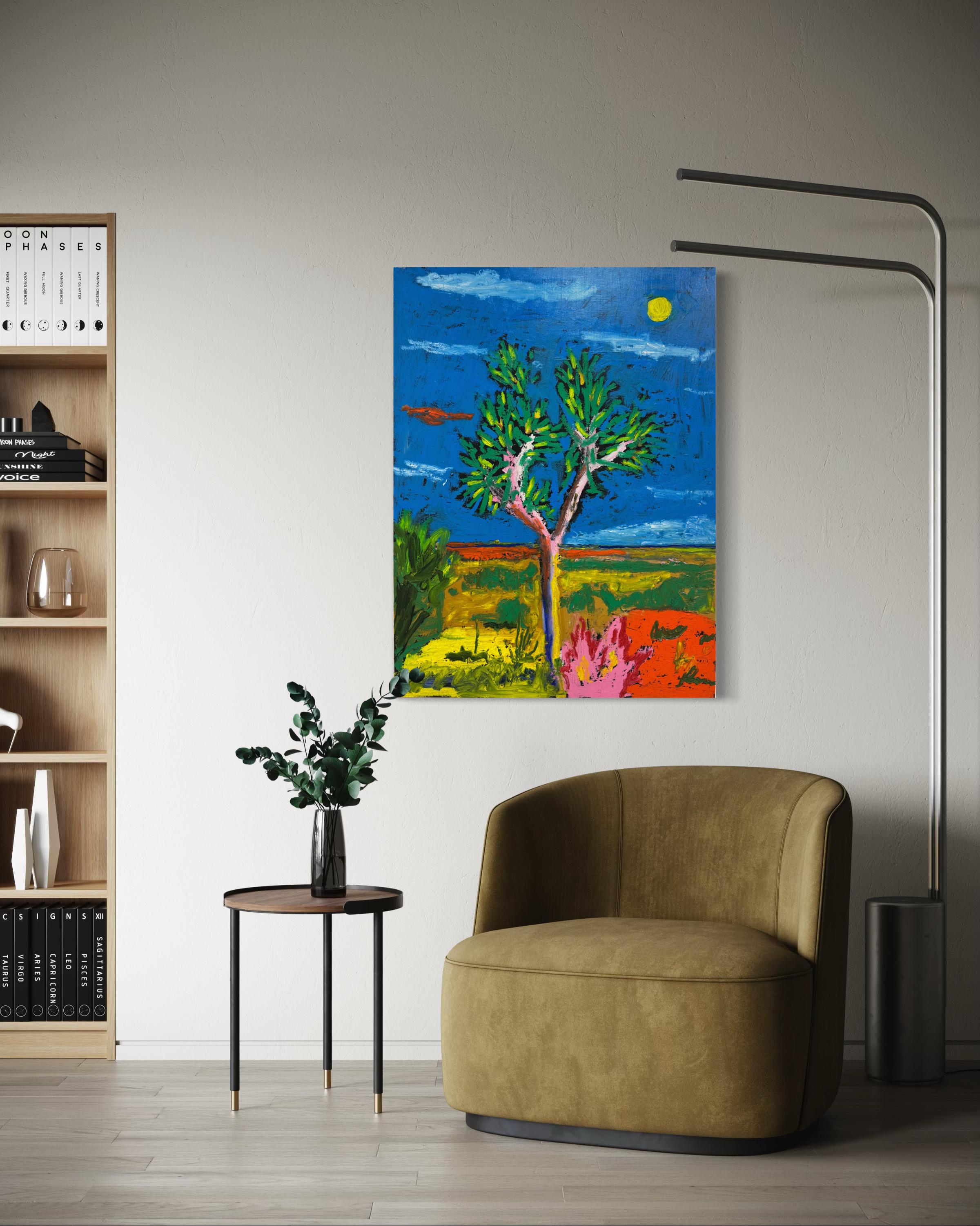 Joshua Tree, Contemporary Landscape Painting - Blue Abstract Painting by Matt Higgins