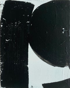 Lean, Contemporary Black and White Abstract Painting