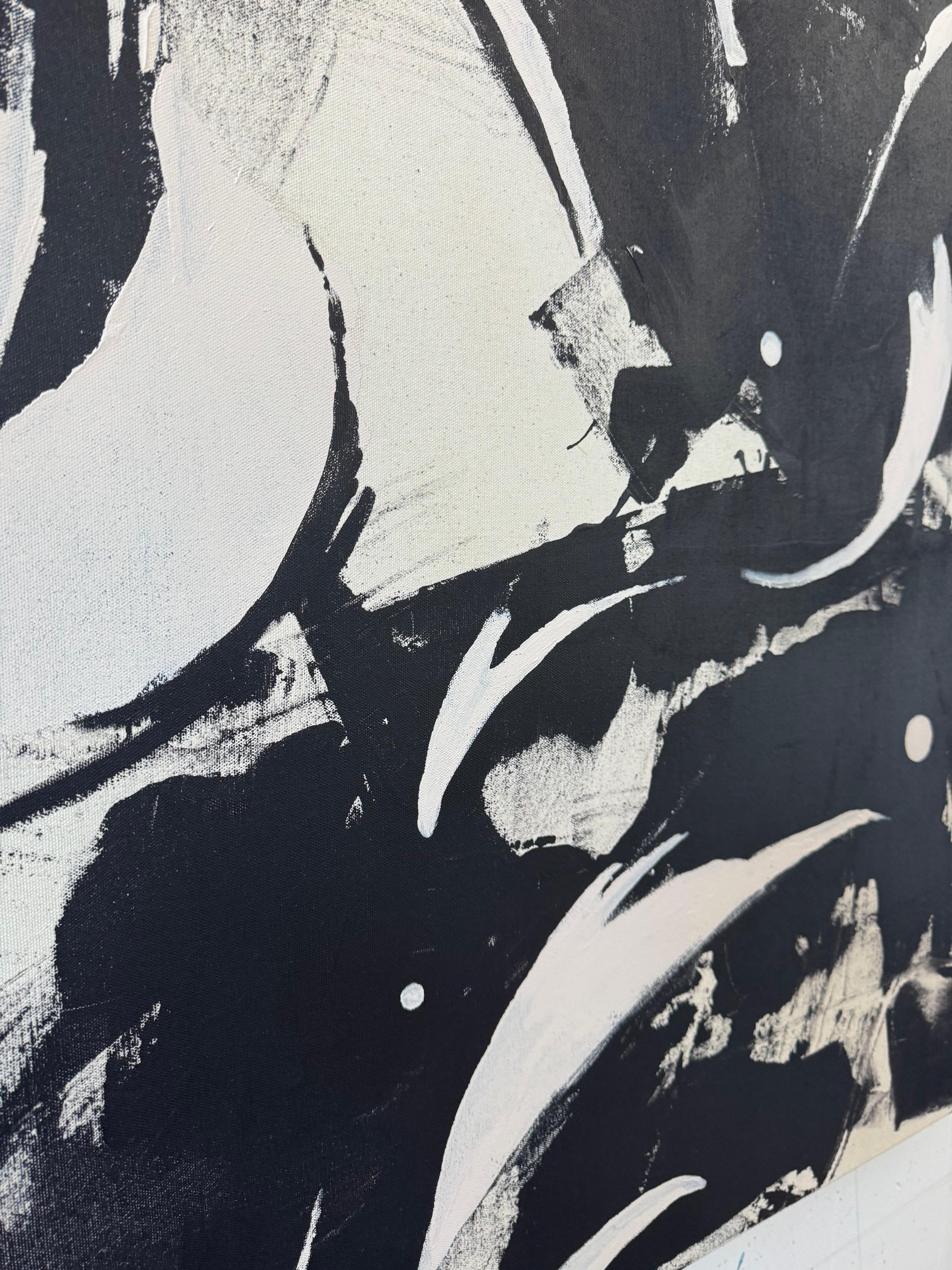 Maelstrom, Pintura Abstracta Contemporánea - Abstract Painting Negro de Matt Higgins