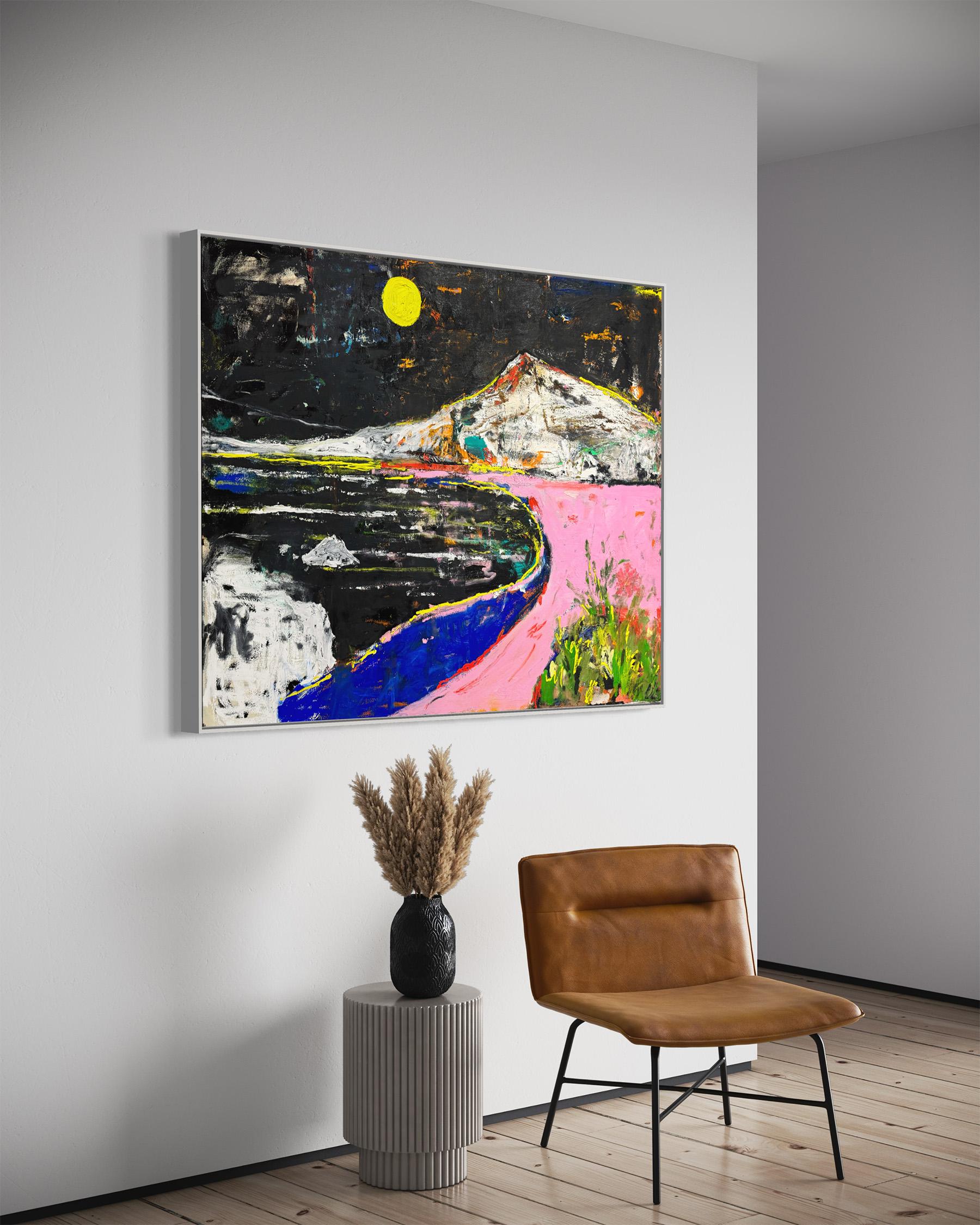 Proche et lointain, peinture abstraite contemporaine de paysage en vente 1