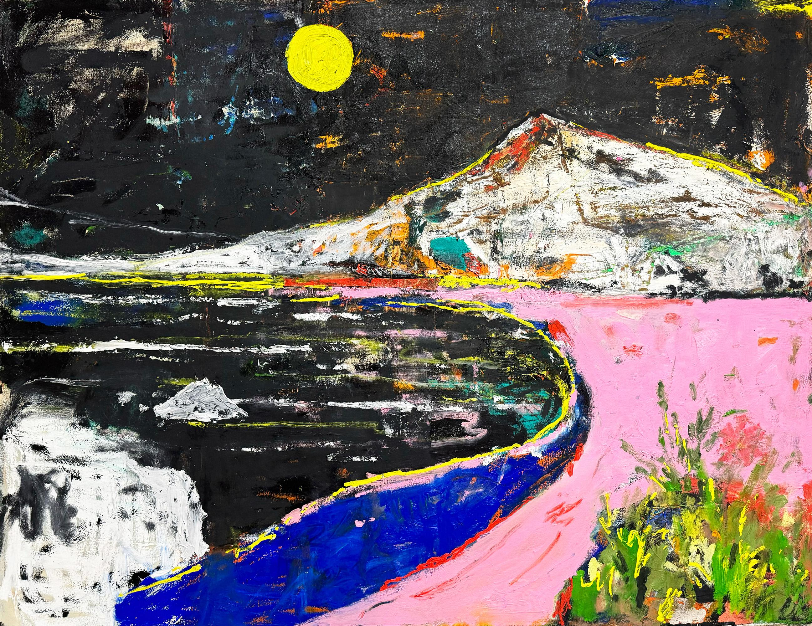 Landscape Painting Matt Higgins - Proche et lointain, peinture abstraite contemporaine de paysage