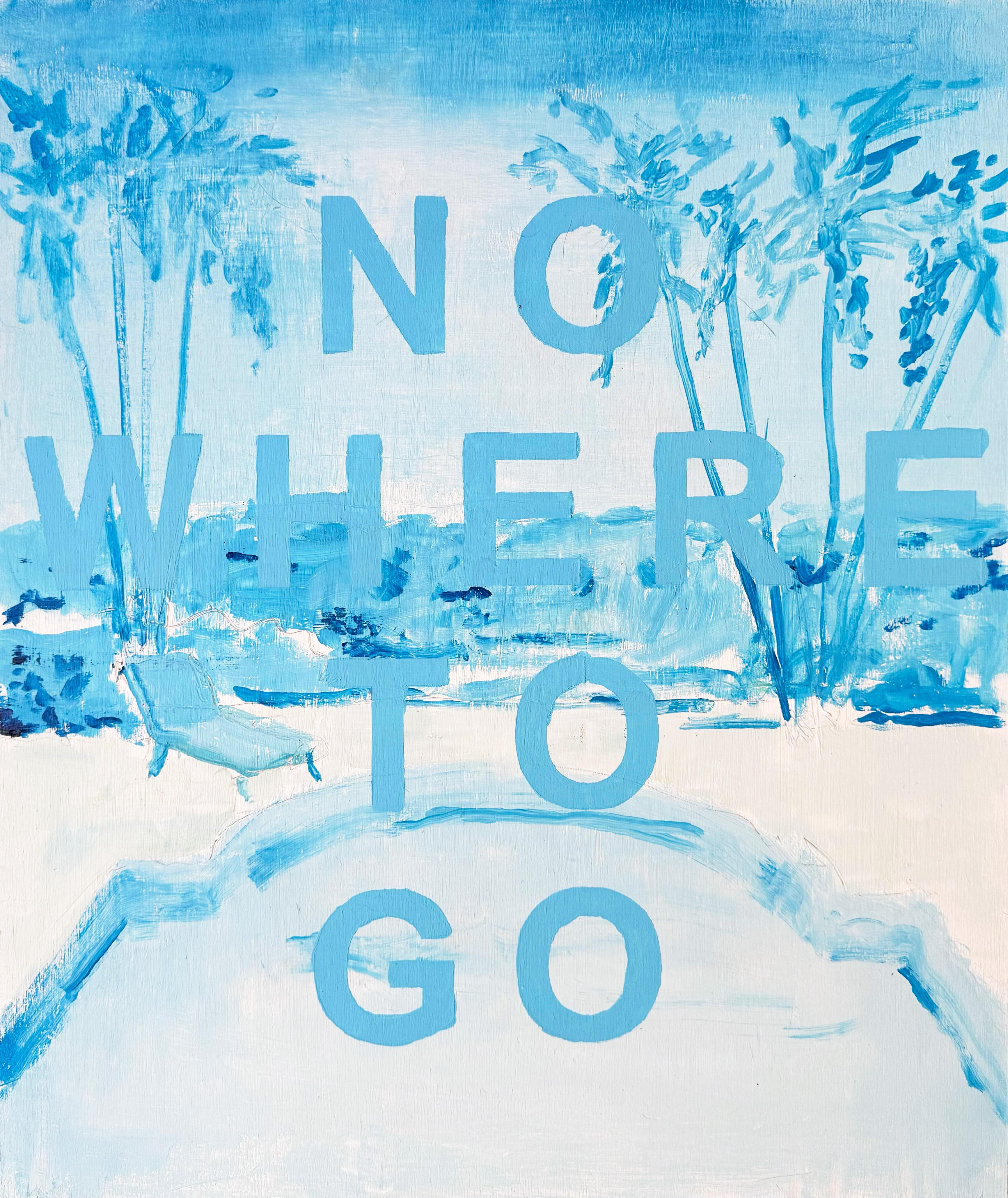 Matt Higgins Abstract Painting - Nowhere To Go, Contemporary Text Painting