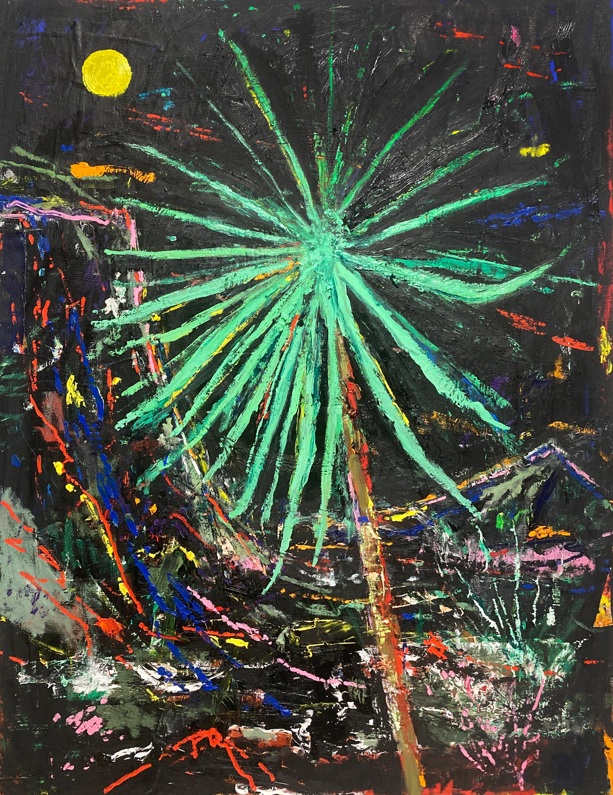 Landscape Painting Matt Higgins - Palm 5, paysage abstrait contemporain