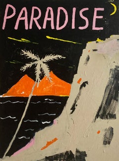 Paradis (2), peinture de texte contemporaine de Matt Higgins