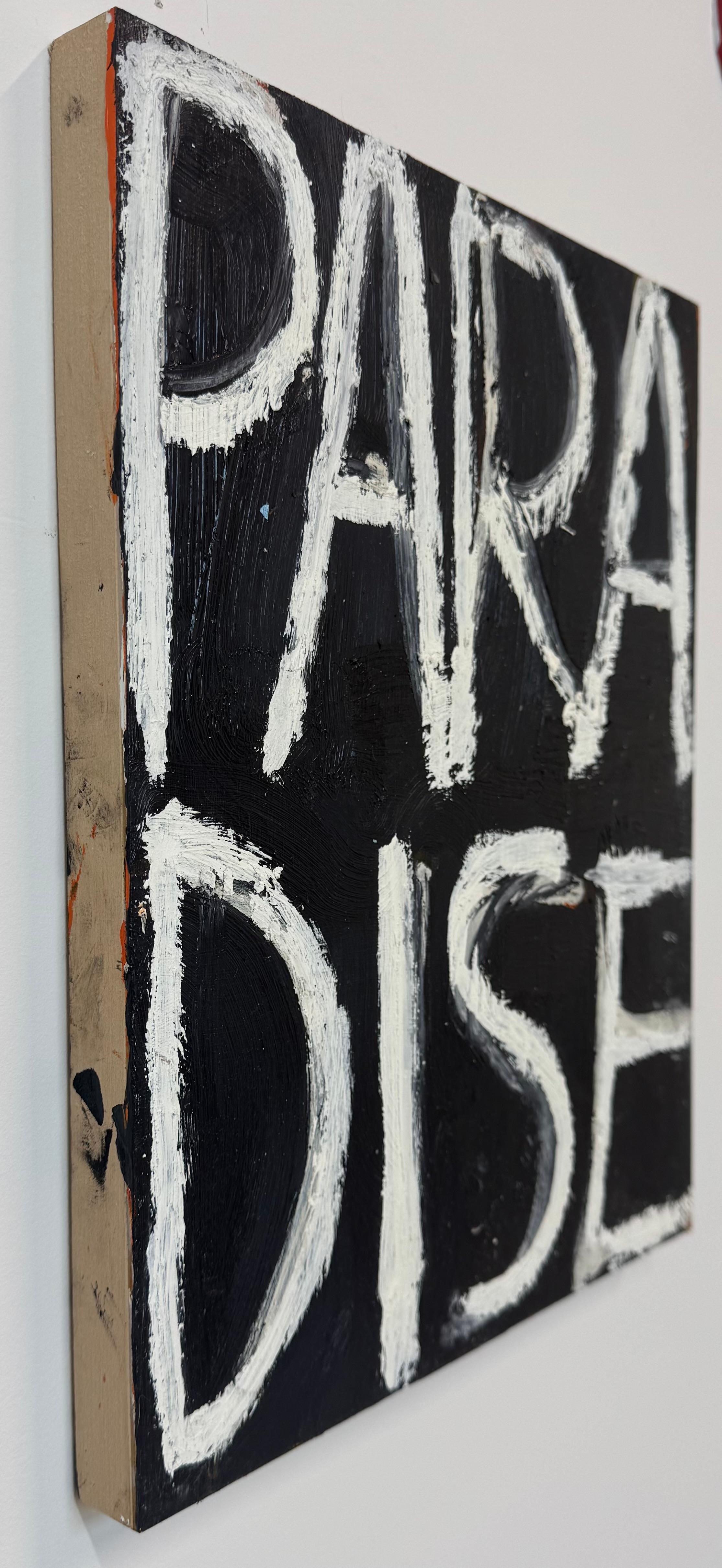 Paradies, Zeitgenössische Textmalerei – Painting von Matt Higgins