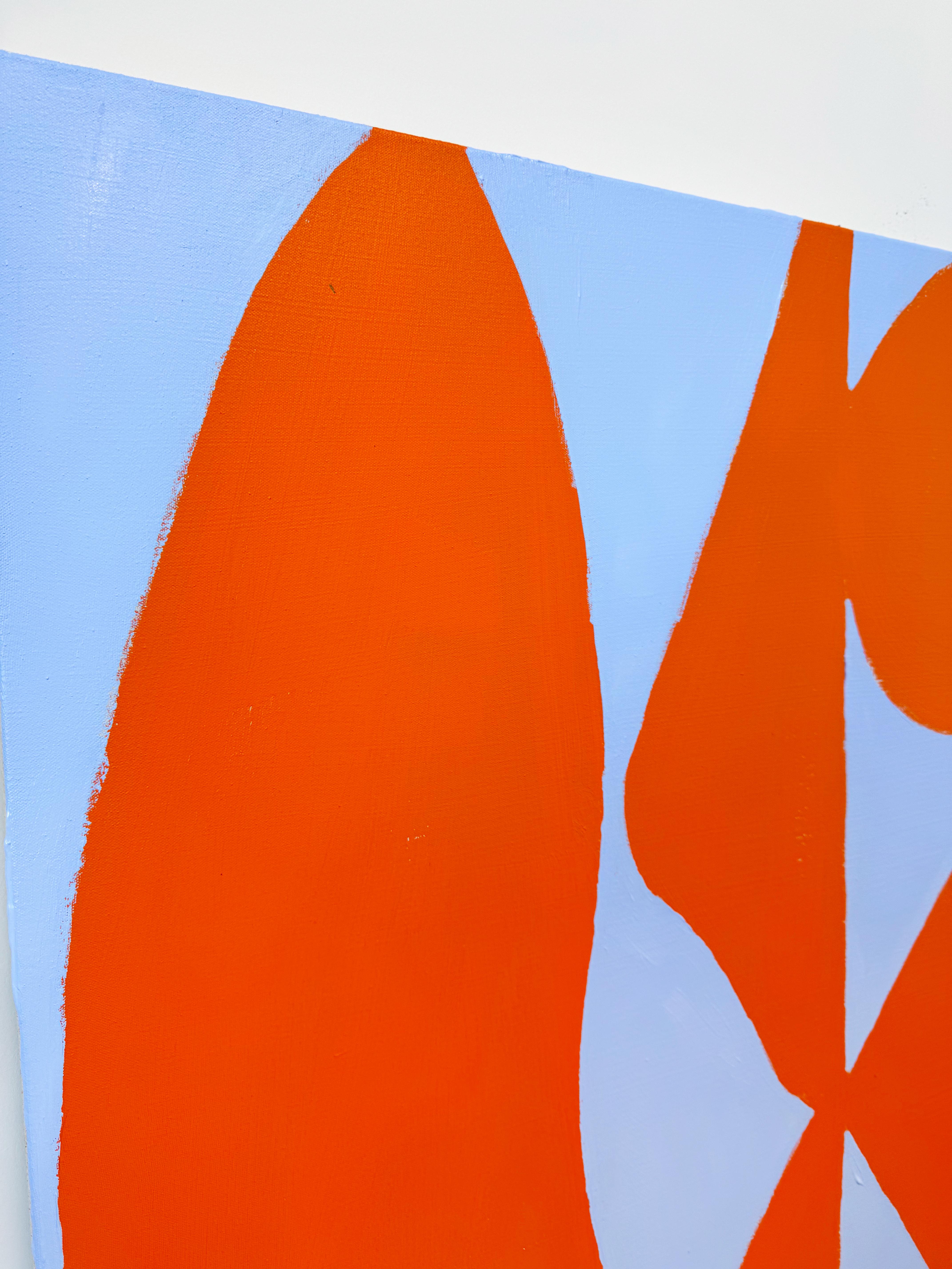 Proporzioni pacifiche, quadro astratto geometrico arancione contemporaneo 2