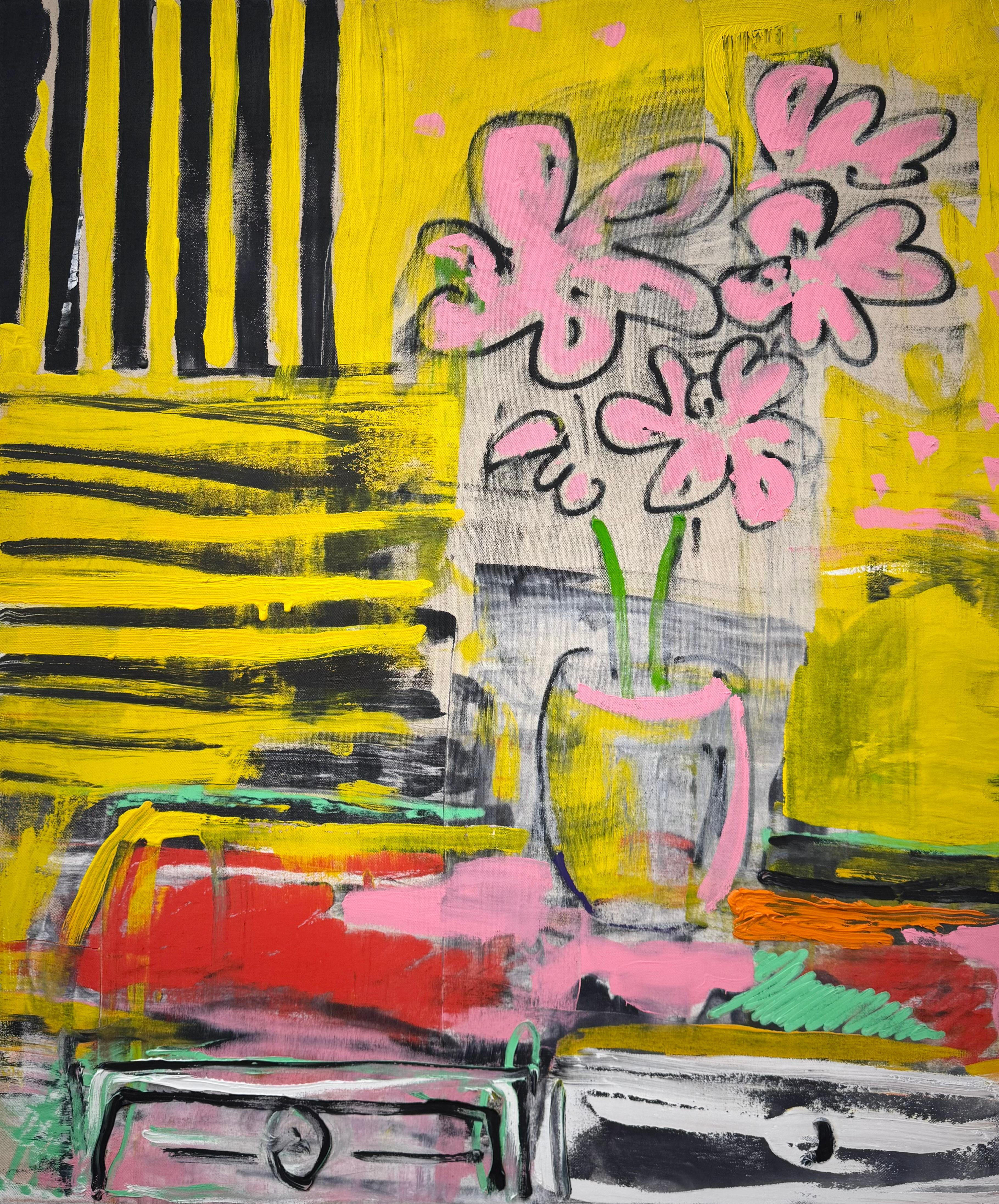 Petals and Stripes, Contemporary Still Life Painting