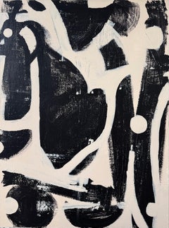 Rise and Fall, Contemporary Monochrome Geometric Abstract Painting