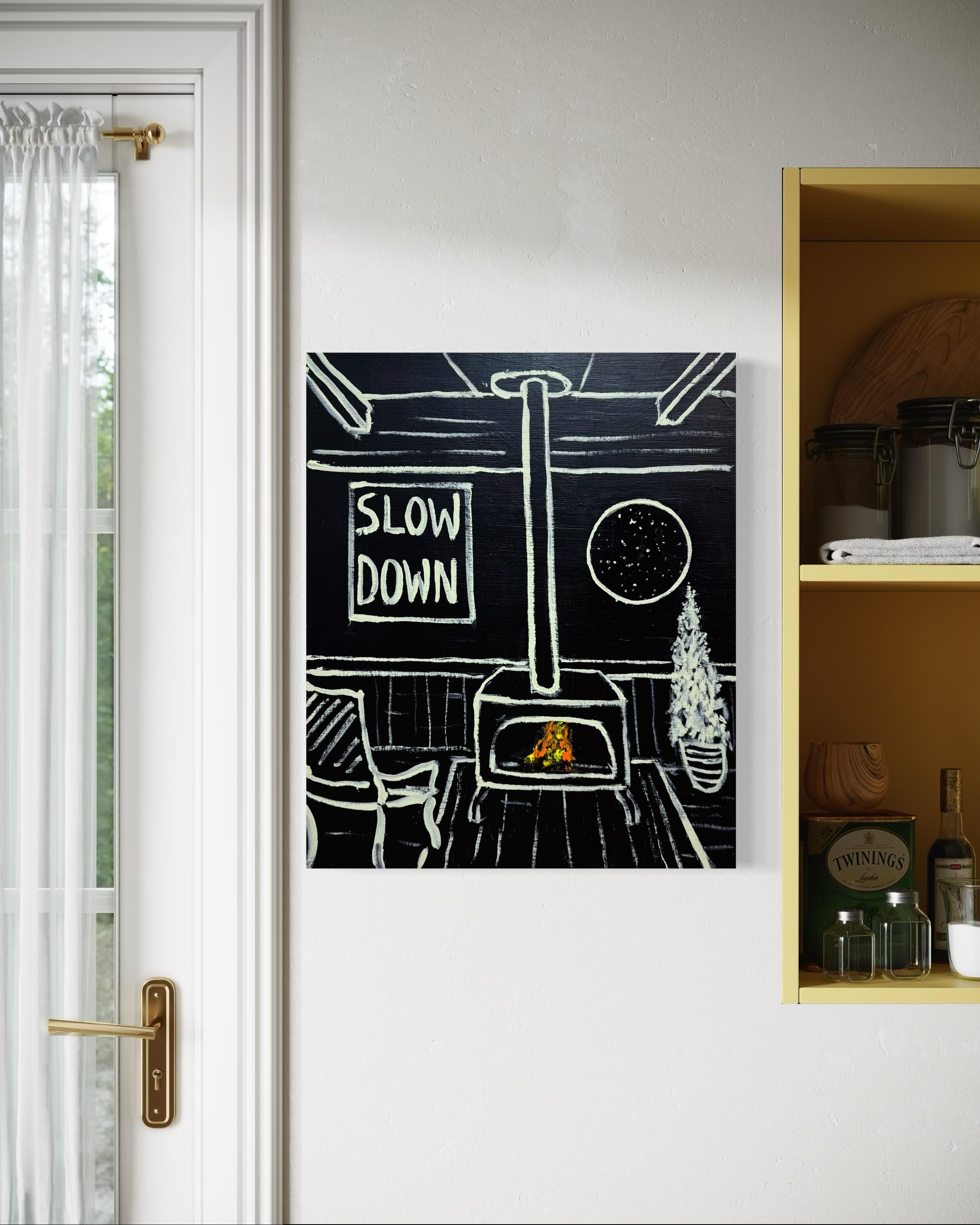 Slow Down, Contemporary Text Painting by Matt Higgins 1