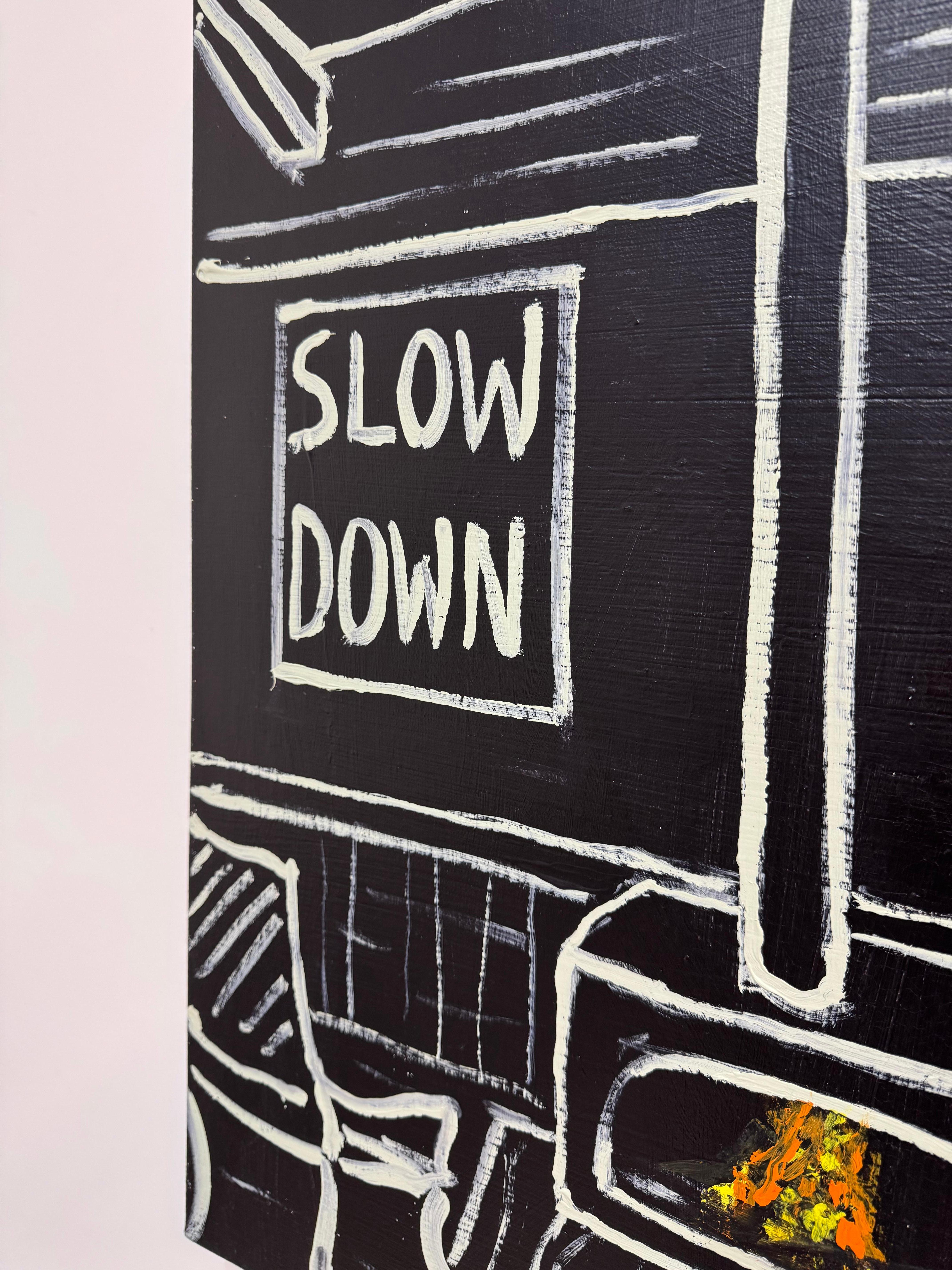 Slow Down, Contemporary Text Painting by Matt Higgins 4