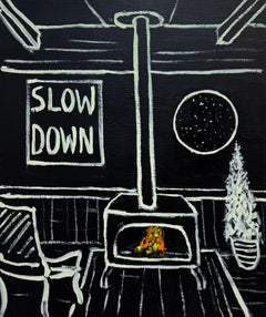 Slow Down, Contemporary Text Painting by Matt Higgins